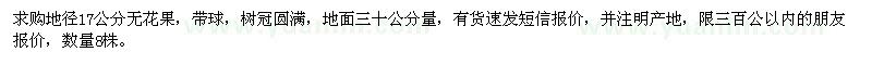 求購(gòu)地徑17公分無花果