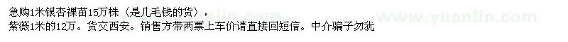 求購銀杏、紫薇