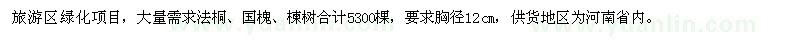 求購(gòu)法桐、國(guó)槐、楝樹