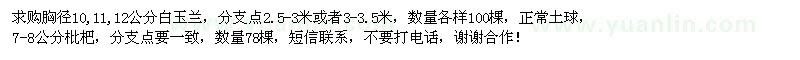 求購白玉蘭、枇杷