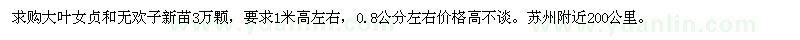 求購大葉女貞新苗