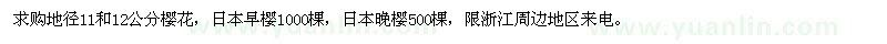 求購地徑11、12公分櫻花