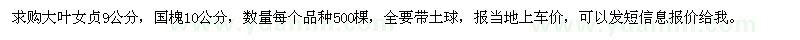 求購9公分大葉女貞、10公分國槐