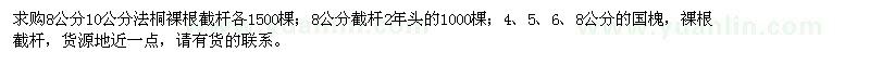 求購8、10公分法桐、4、5、6、8公分國槐