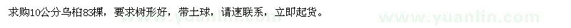 求購10公分烏桕