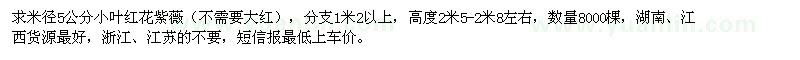 求購米徑5公分小葉紅花紫薇