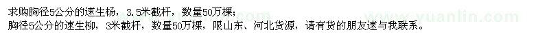 求購(gòu)速生楊、速生柳