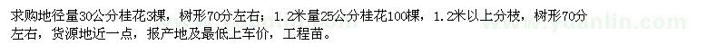 求購25、30公分桂花