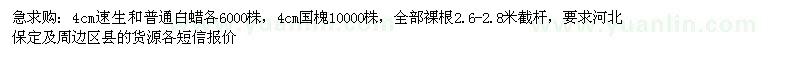 求購4公分速生白蠟、普通白蠟、國槐