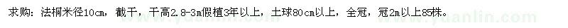 求購法桐米徑10cm