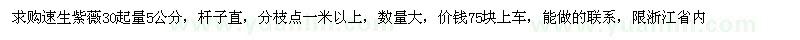 求購30起量5公分速生紫薇