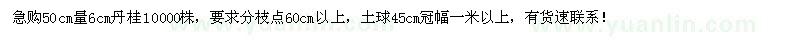 求購50量6公分丹桂