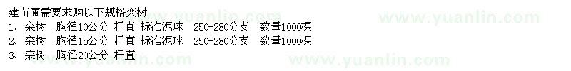 求購10、15、20公分欒樹