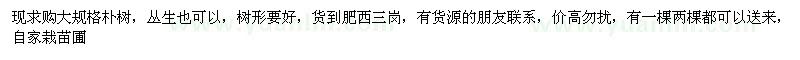 求購(gòu)樸樹、榔榆
