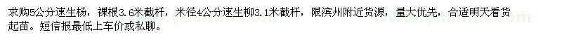求購速生楊