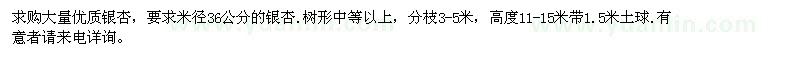 求購米徑36公分銀杏 