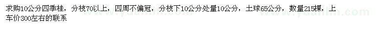 求購10公分四季桂