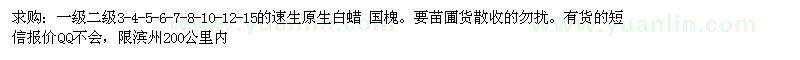 求購(gòu)速生原生白蠟、國(guó)槐 