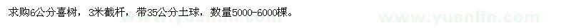 求購6公分喜樹