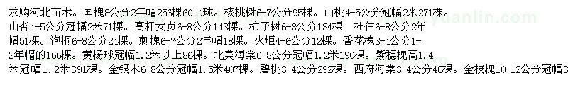 求購(gòu)柿子樹(shù)、杜仲、泡桐、刺槐等苗木