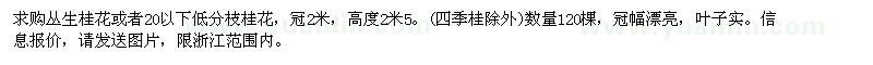 求購冠200公分叢生桂花