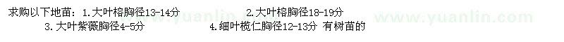 求購大葉榕、大葉紫薇、細葉攬仁