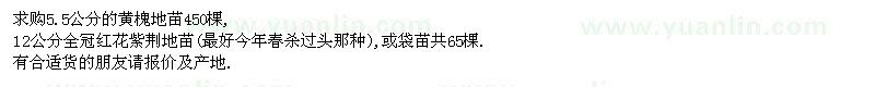 求購(gòu)5.5公分黃槐、12公分全冠紅花紫荊