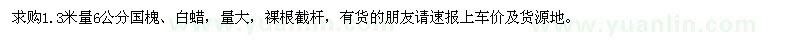 求購(gòu)1.3米量6公分國(guó)槐、白蠟