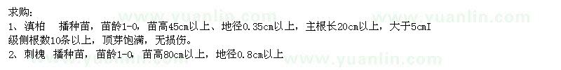 求購滇柏、刺槐