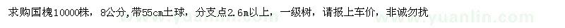 求購8公分國槐