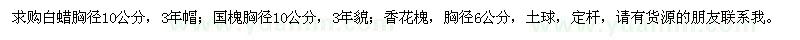 求購(gòu)白蠟、國(guó)槐、香花槐