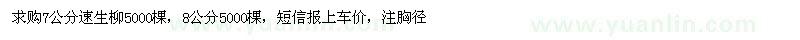 求購(gòu)7、8公分速生柳