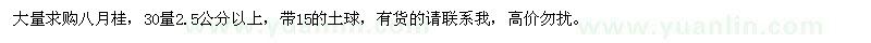 求購30量2.5公分以上八月桂