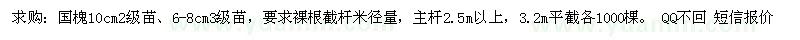 求購(gòu)6-8、10公分國(guó)槐