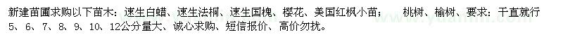 求購(gòu)速生白蠟、速生法桐