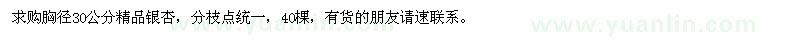 求購胸徑30公分精品銀杏