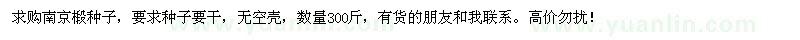 求購南京椴種子