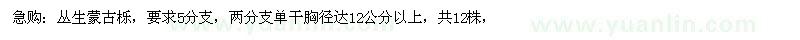 求購胸徑達(dá)12公分以上叢生蒙古櫟 