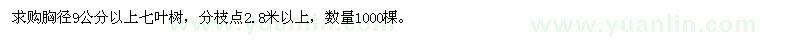 求購胸徑9公分以上七葉樹