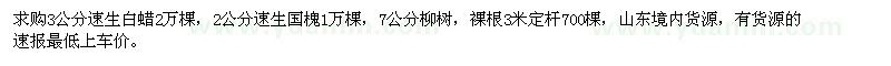 求購(gòu)速生白蠟、速生國(guó)槐、柳樹