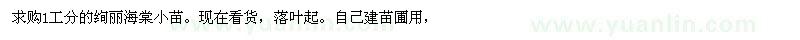 求購海棠