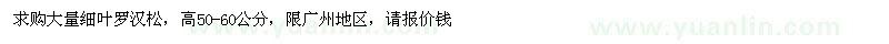 求購高50-60公分細(xì)葉羅漢松
