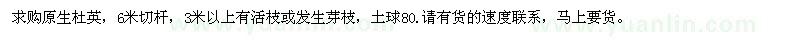 求購18公分以上野生杜英