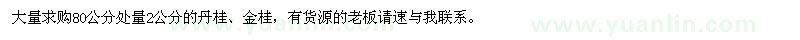 求購(gòu)80公分處量2公分丹桂、金桂