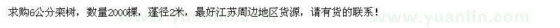 求購6公分欒樹