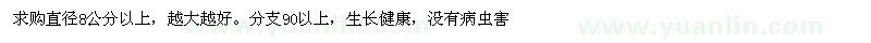 求購(gòu)直徑8公分以上桃樹