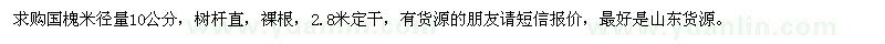 求購米徑10公分國槐