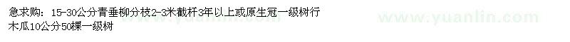 求購青垂柳、木瓜 