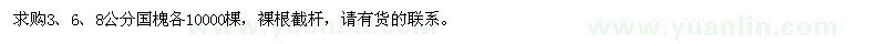 求購3、6、8公分國槐