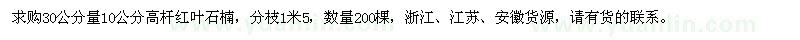 求購10公分高桿紅葉石楠
